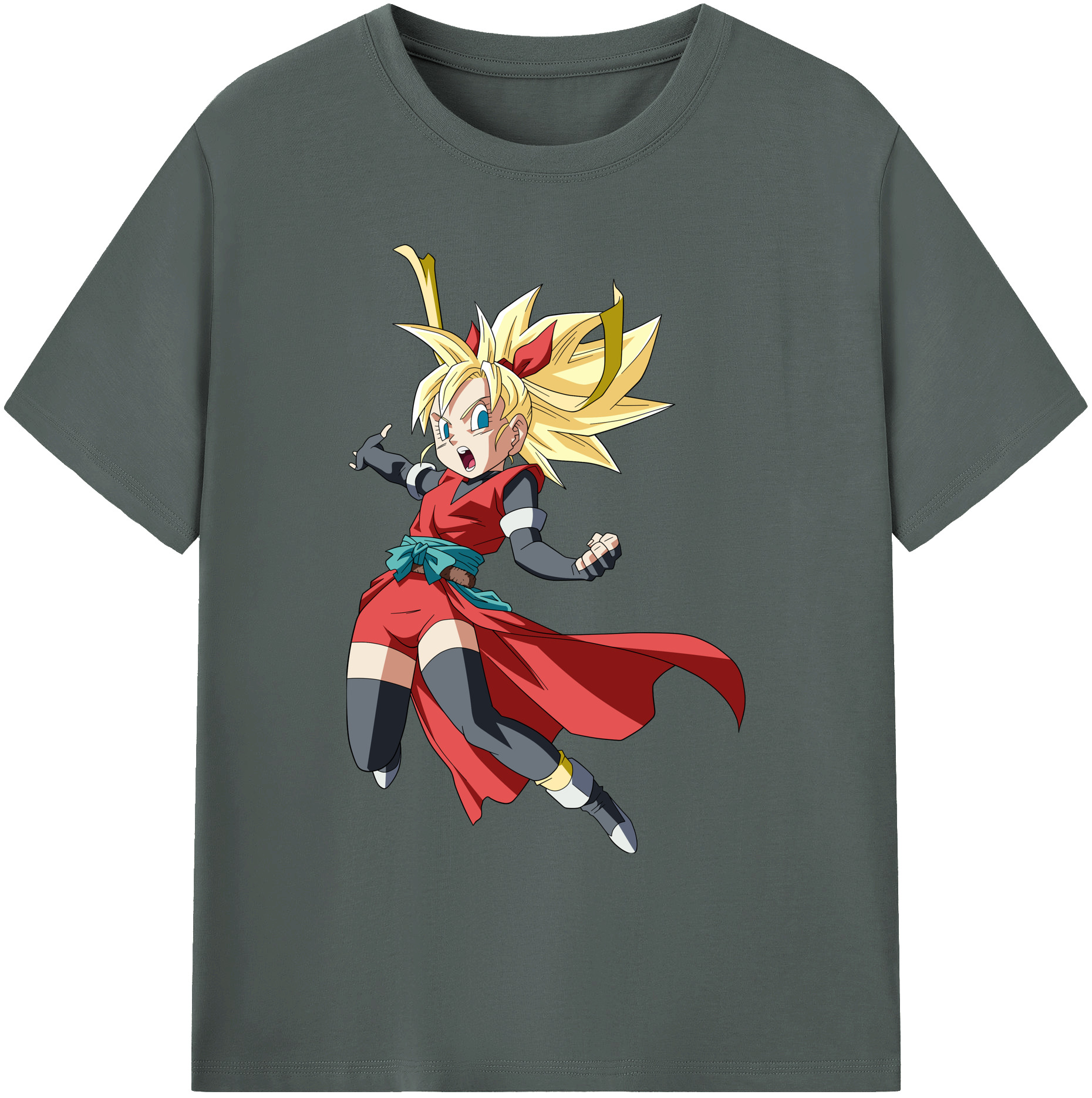 （画像用） ドラゴンボール カリフラ DRAGON BALL Caulifla 綿100％ メンズ半袖Tシャツ｜肌触りやわらか＆通気性